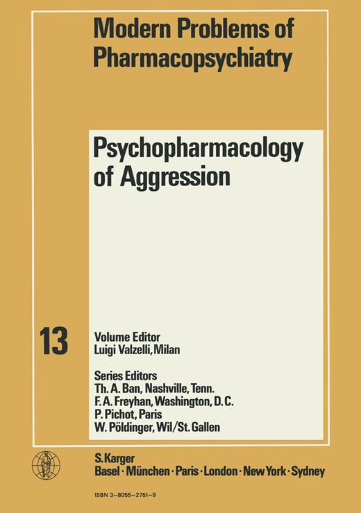 Book cover for Psychopharmacology of Aggression