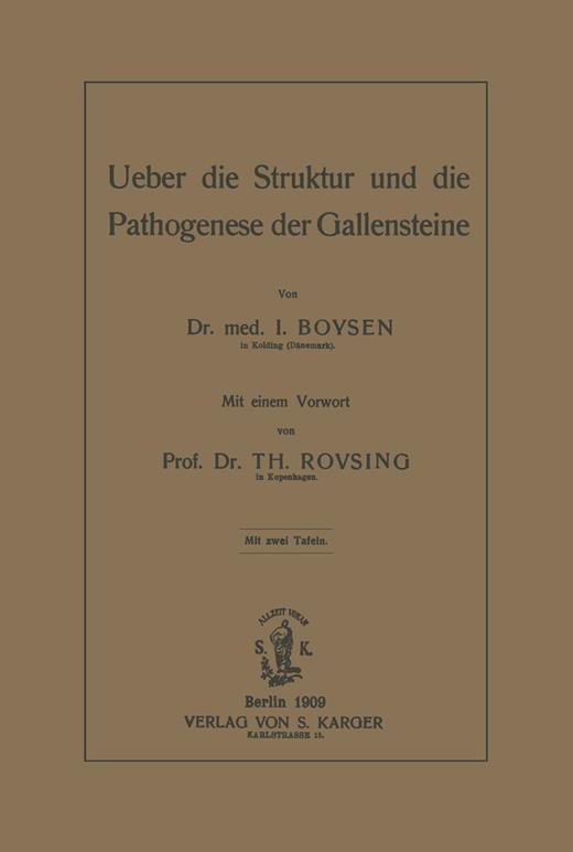 Book cover for Über die Struktur und Pathogenese der Gallensteine: Mit einem Vorwort von Prof. Rovsing