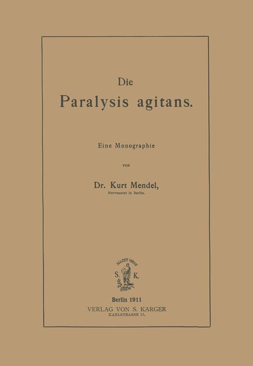 Book cover for Die Paralysis agitans: Eine Monographie