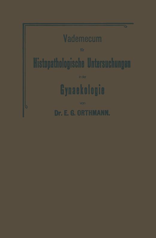 Book cover for Vademecum für histopathologische Untersuchungen in der Gynäkologie: Für Ärzte und Studierende