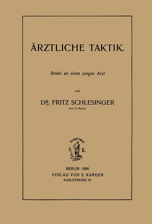 Book cover for Ärztliche Taktik: Briefe an einen jungen Arzt