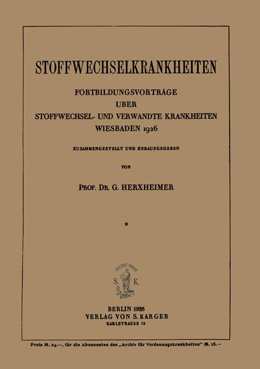 Book cover for Stoffwechselkrankheiten: Fortbildungsvorträge über Stoffwechsel- und verwandte Krankheiten, Wiesbaden 1926