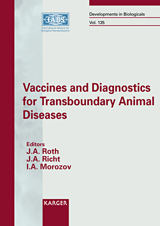 Book cover for Vaccines and Diagnostics for Transboundary Animal Diseases: International Symposium, Ames, Iowa, September 2012: Proceedings
