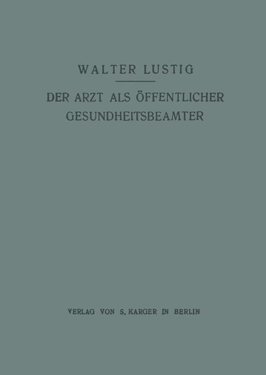 Book cover for Der Arzt als Gesundheitsbeamter: Ergänzungsband