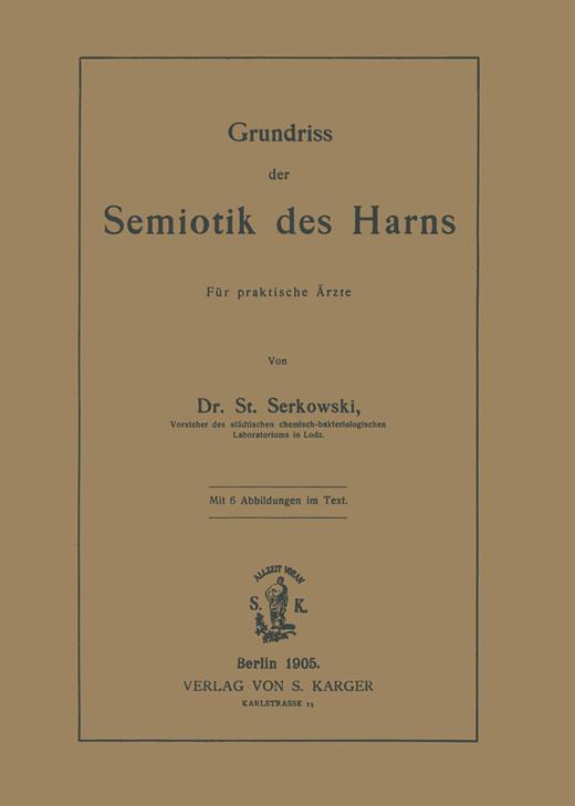 Book cover for Grundriss der Semiotik des Harns: Für praktische Ärzte
