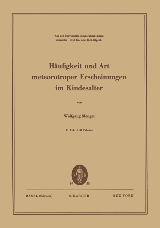 Book cover for Häufigkeit und Art meteorotroper Erscheinungen im Kindesalter