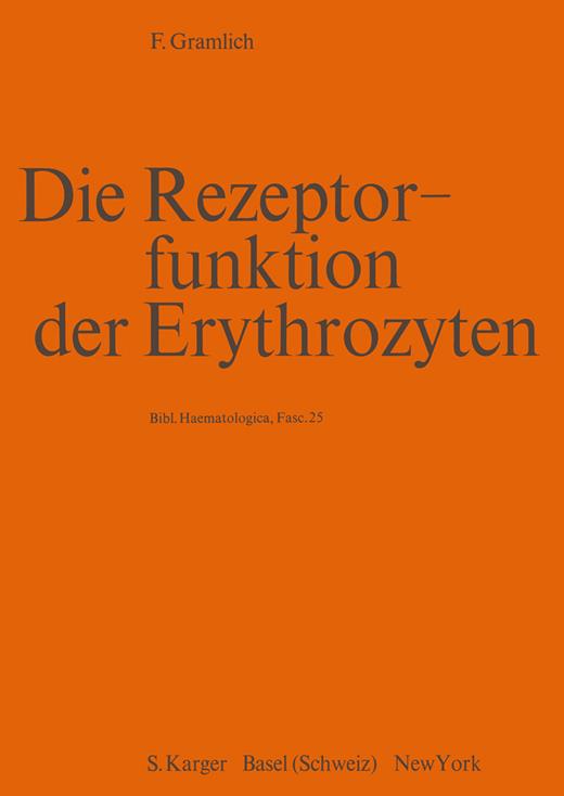 Book cover for Die Rezeptorfunktion der Erythrozyten