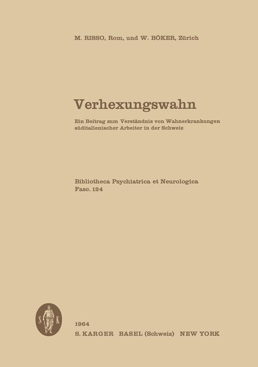 Book cover for Verhexungswahn: Ein Beitrag zum Verständnis von Wahnerkrankungen süditalienischer Arbeiter in der Schweiz
