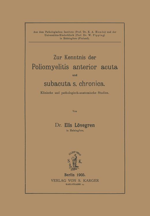 Book cover for Zur Kenntnis der Poliomyelitis anterior acuta and subactua s. chronica: Klinische und pathologisch-anatomische Studien