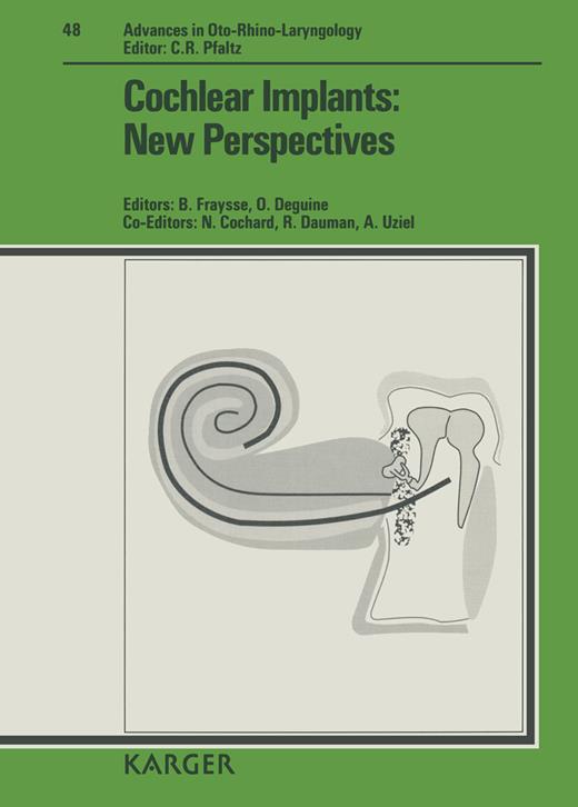 Book cover for Cochlear Implants: New Perspectives: International Symposium, Toulouse, June 1992