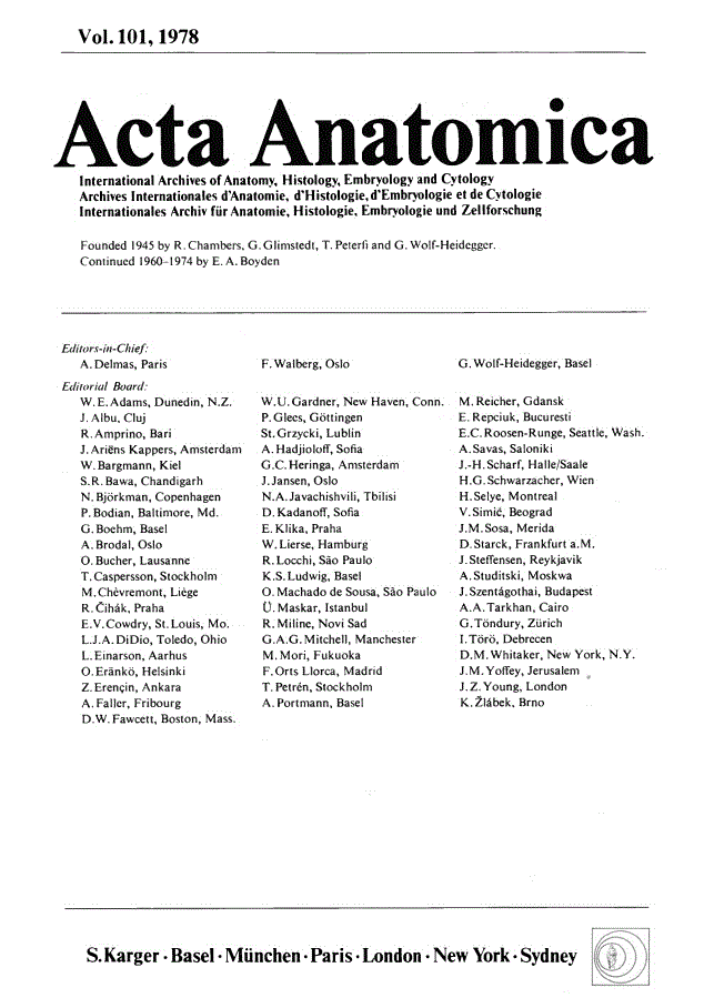 First page of Contents, Vol. 101, 1978