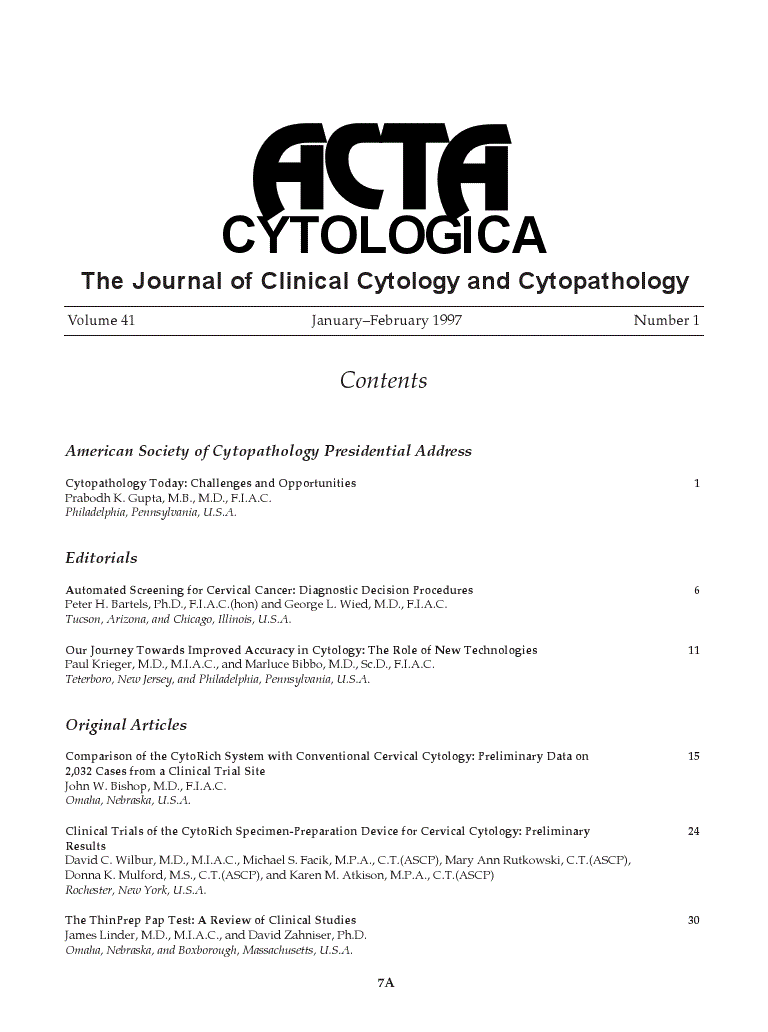 First page of Contents