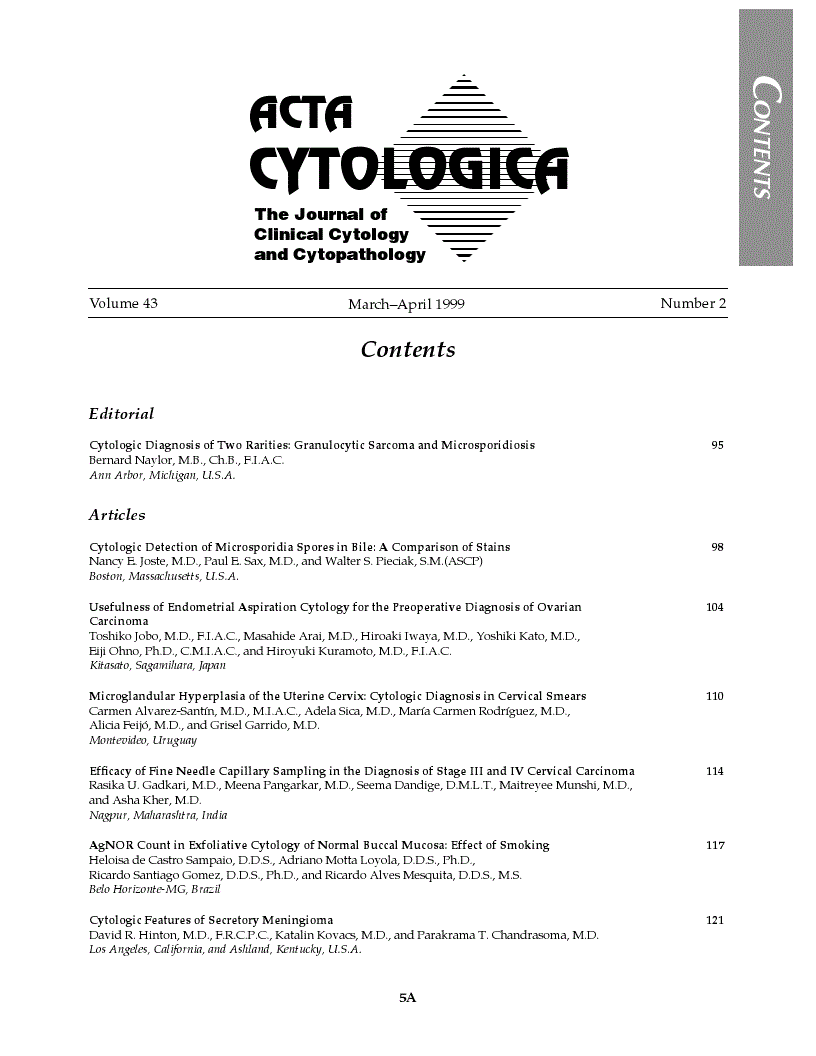 First page of Contents