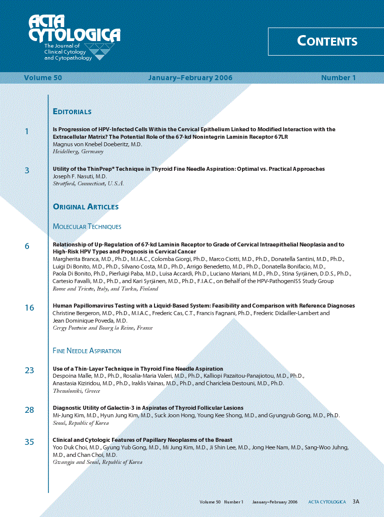 First page of Contents