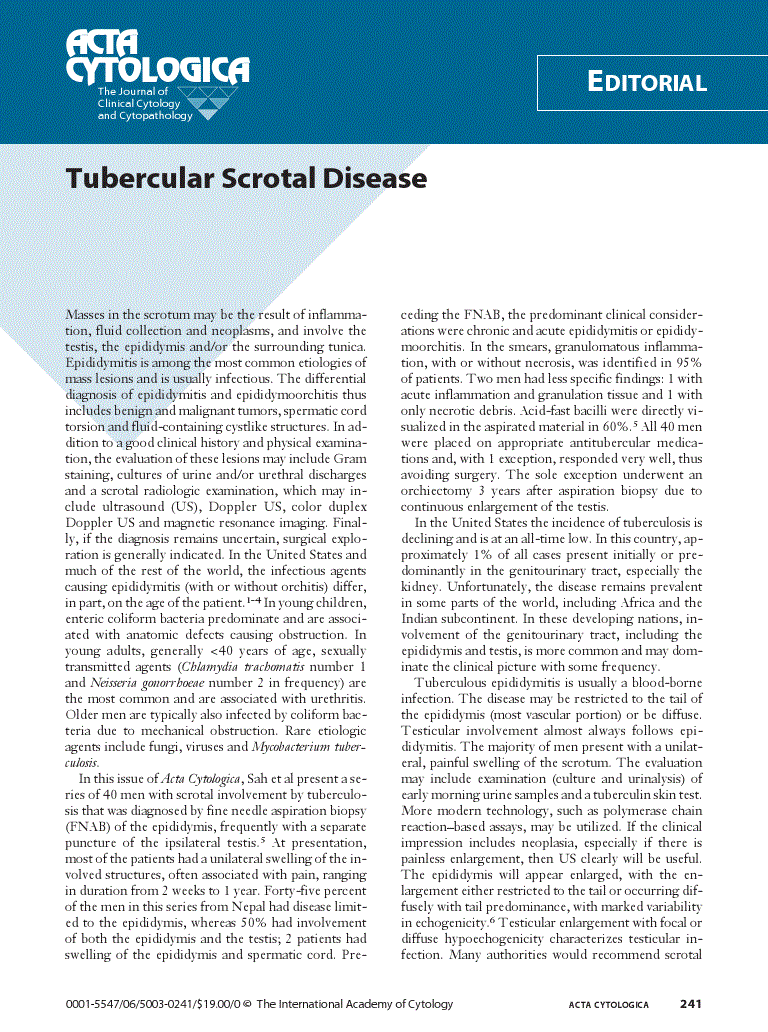 First page of Tubercular Scrotal Disease