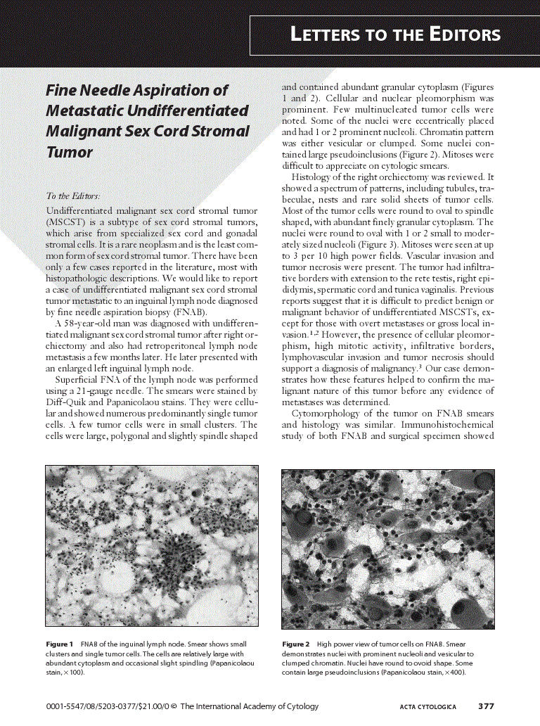 First page of Fine Needle Aspiration Cytology of a Hydatid Cyst of the Pelvis and Hip Joint