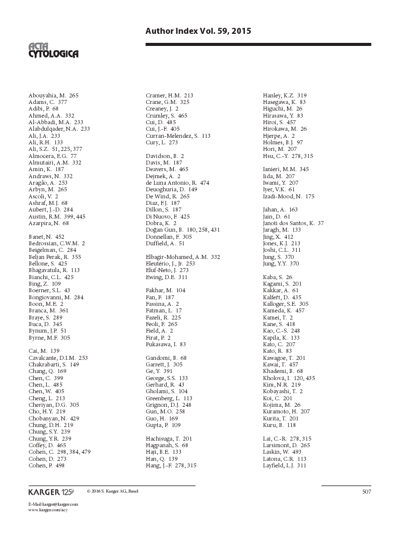 First page of Author Index Vol. 59, 2015