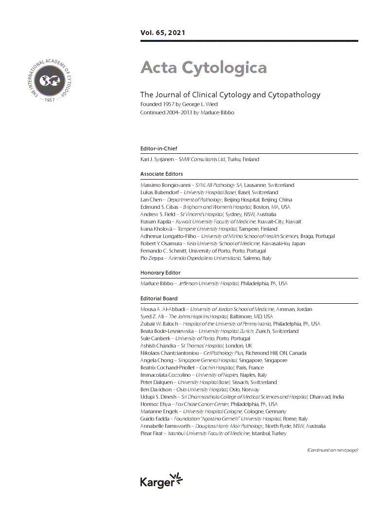 First page of Contents Vol. 65, 2021