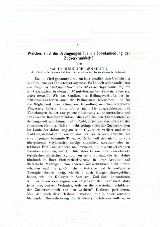 First page of Welches sind die Bedingungen für die Spontanheilung der Zuckerkrankheit?