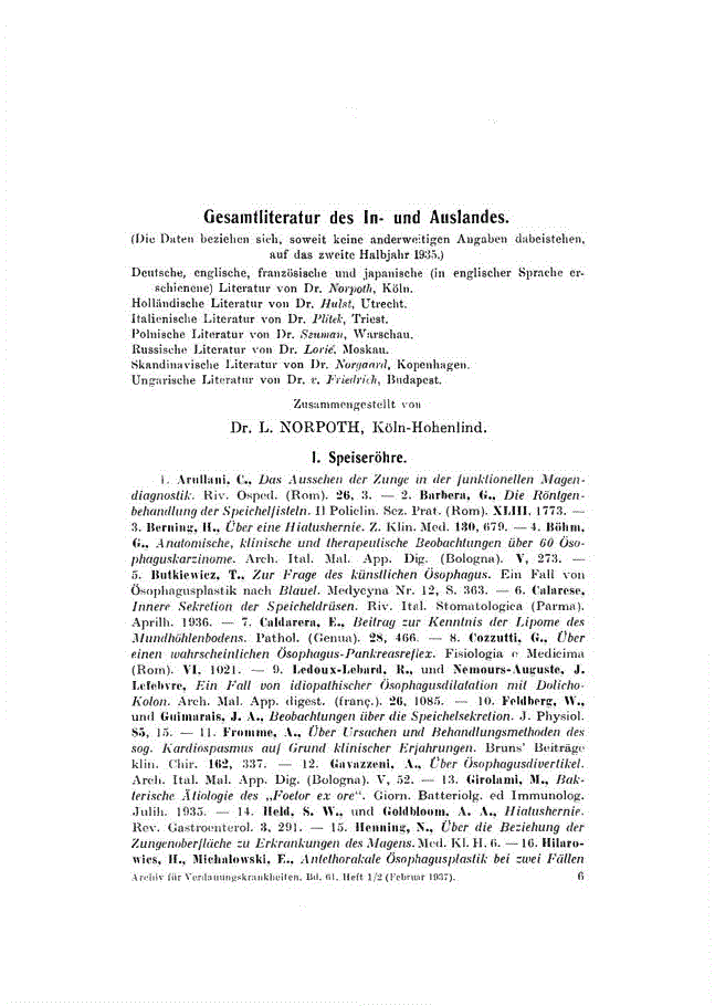 First page of Gesamtliteratur des In- und Auslandes