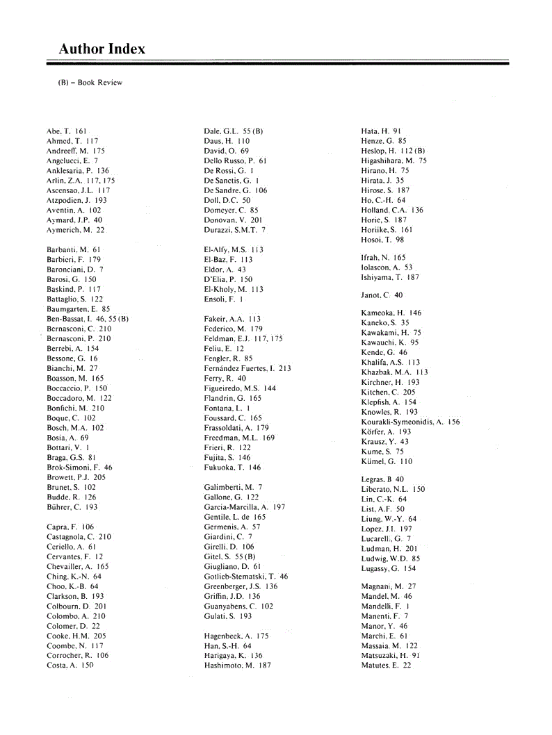 First page of Author Index, Vol. 82, 1989