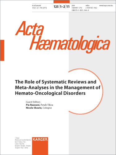 Acta Haematologica Cover Image for Volume 125, Issue 1-2
