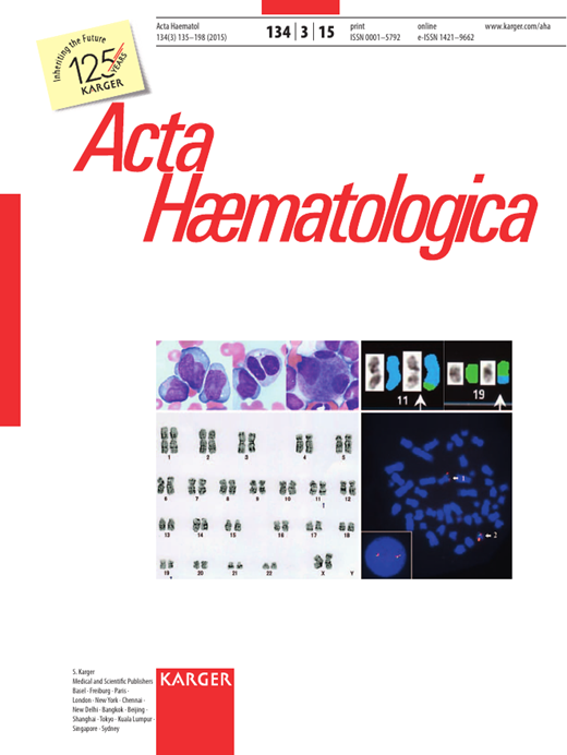 Acta Haematologica Cover Image for Volume 134, Issue 3