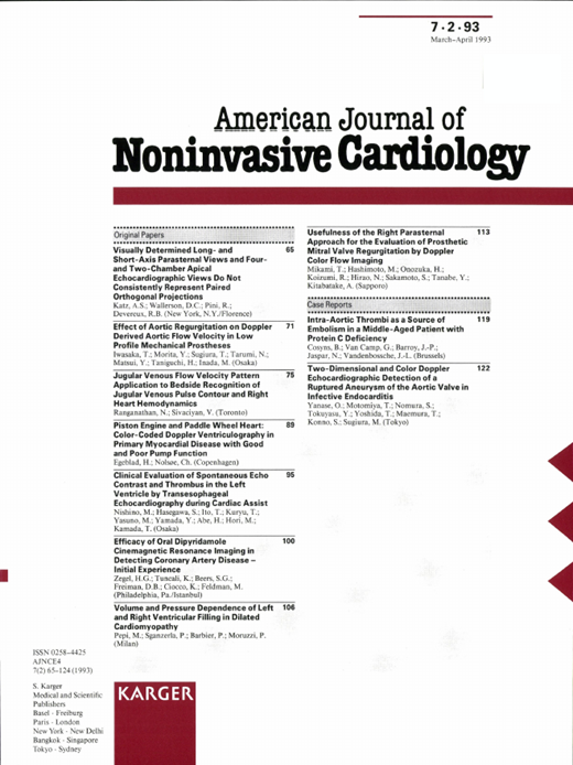 American Journal of Noninvasive Cardiology Cover Image for Volume 7, Issue 2