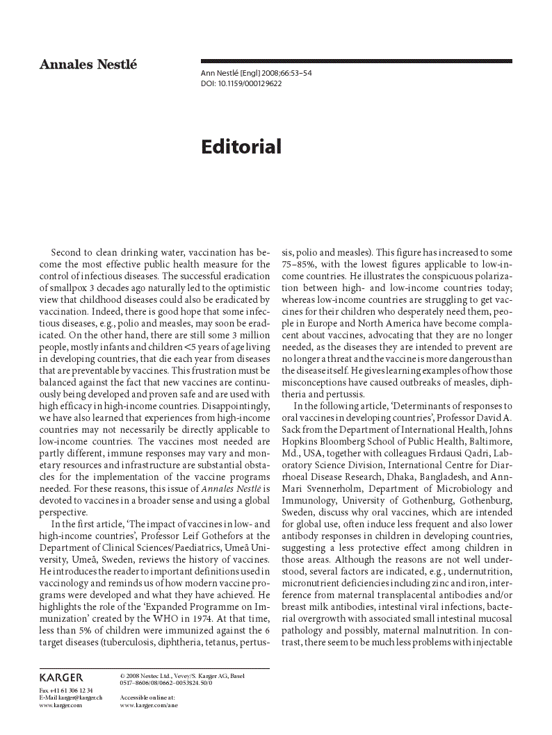 First page of Editorial