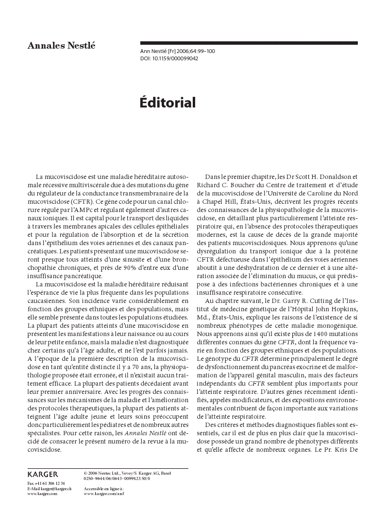 First page of Éditorial