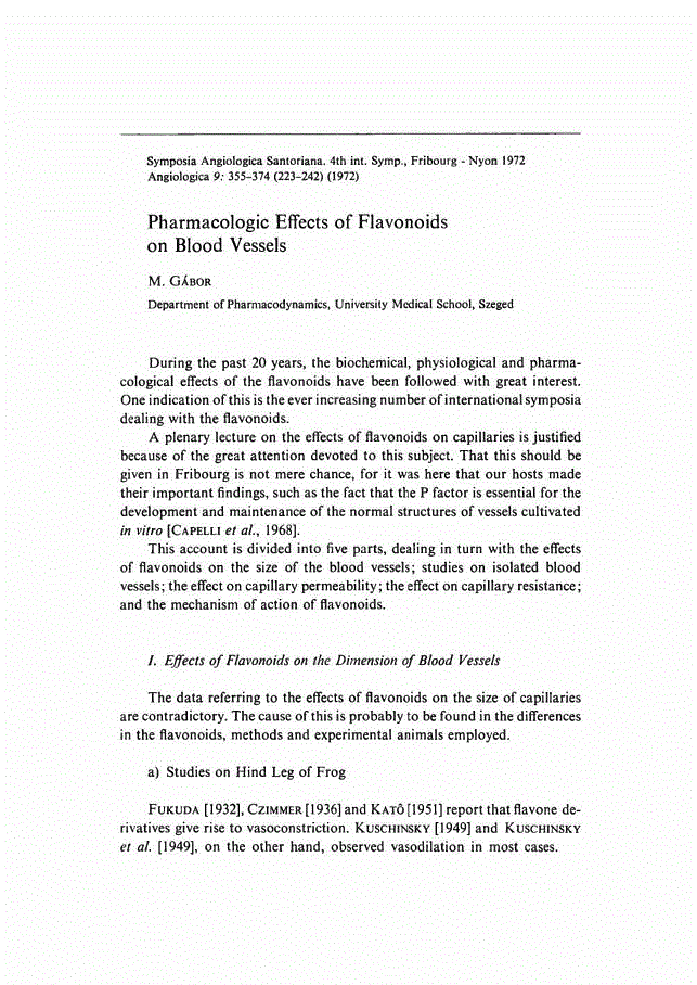 First page of Pharmacologic Effects of Flavonoids on Blood Vessels