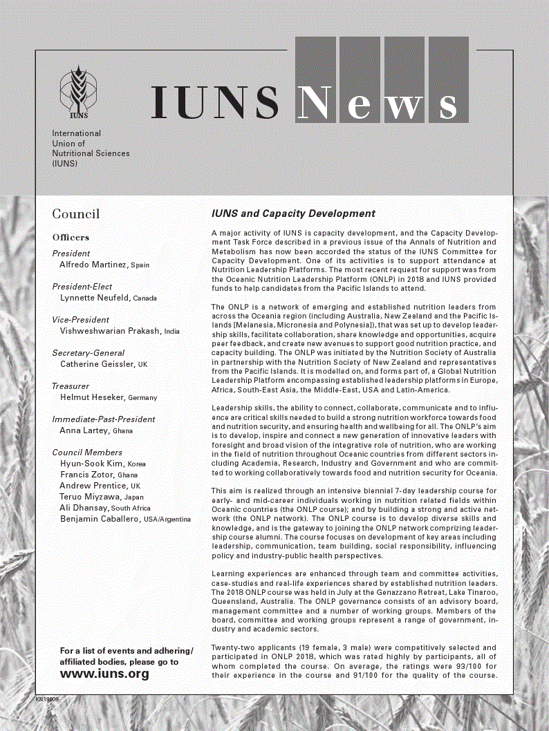 First page of IUNS News