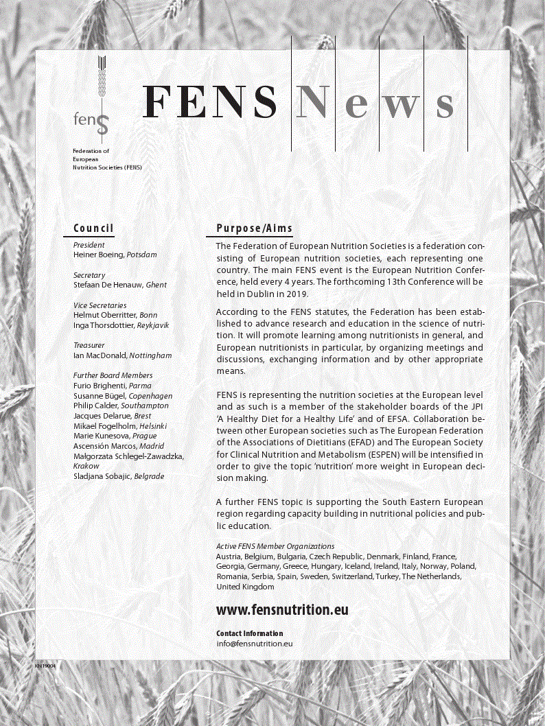 First page of FENS News