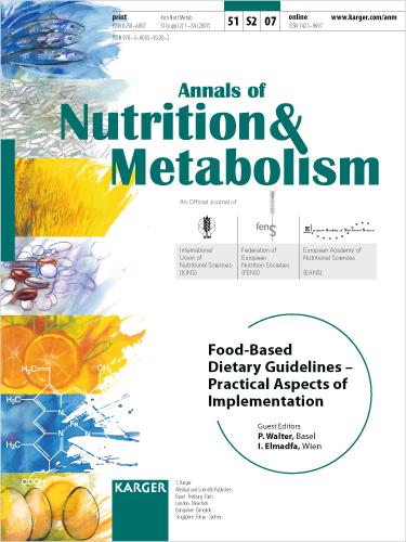 Annals of Nutrition and Metabolism Cover Image for Volume 51, Issue Suppl. 2