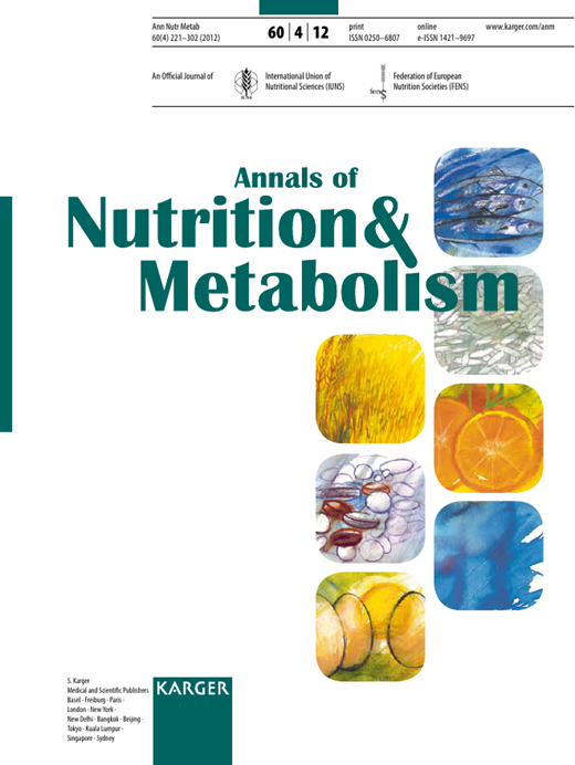 Annals of Nutrition and Metabolism Cover Image for Volume 60, Issue 4