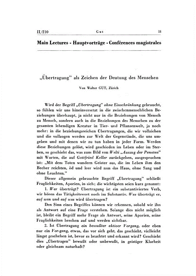 First page of „Übertragung” als Zeichen der Deutung des Menschen