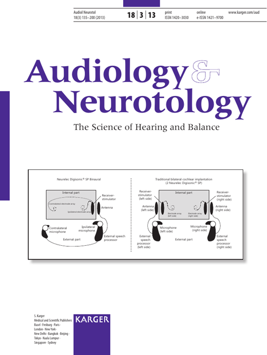 Audiology and Neurotology Cover Image for Volume 18, Issue 3