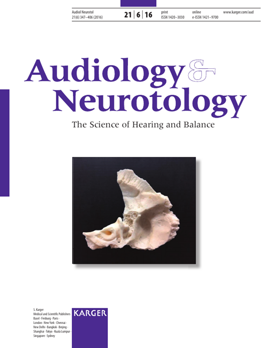 Audiology and Neurotology Cover Image for Volume 21, Issue 6
