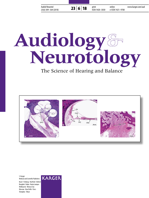 Audiology and Neurotology Cover Image for Volume 23, Issue 6