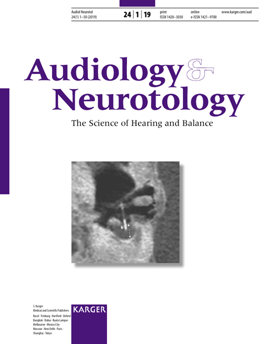 Audiology and Neurotology Cover Image for Volume 24, Issue 1