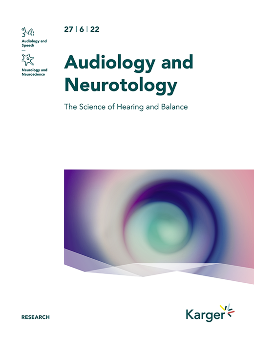 Audiology and Neurotology Cover Image for Volume 27, Issue 6