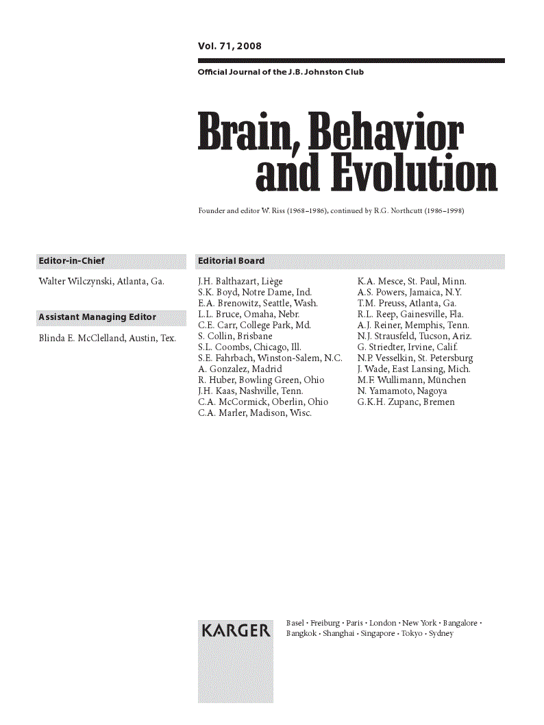 First page of Contents Vol. 71, 2008