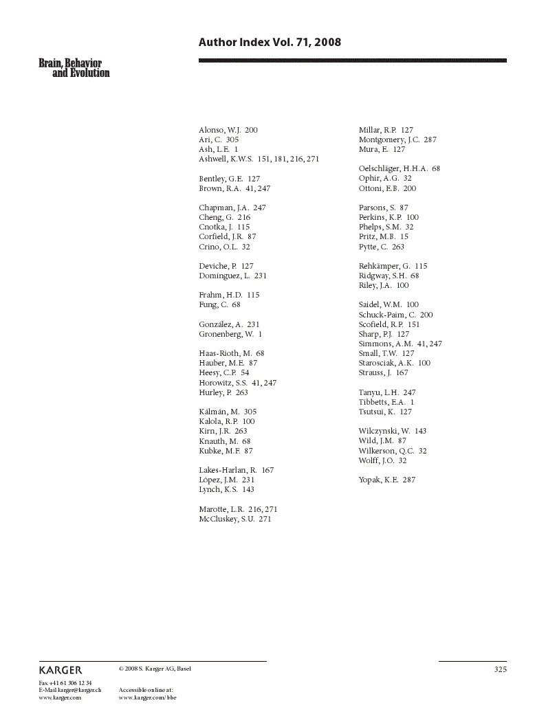 First page of Author Index Vol. 71, 2008