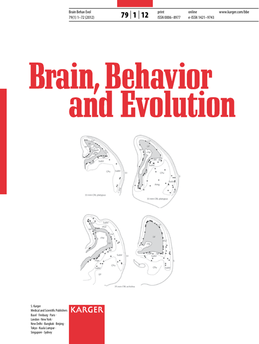 Brain Behavior and Evolution Cover Image for Volume 79, Issue 1