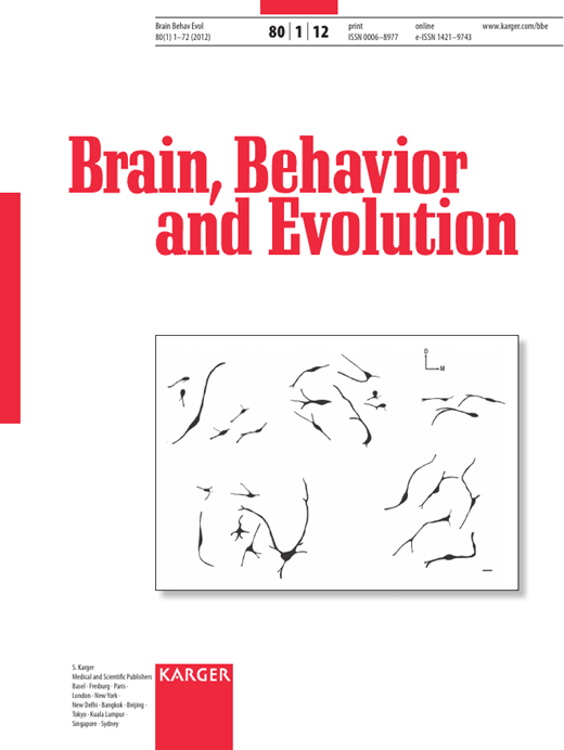 Brain Behavior and Evolution Cover Image for Volume 80, Issue 1