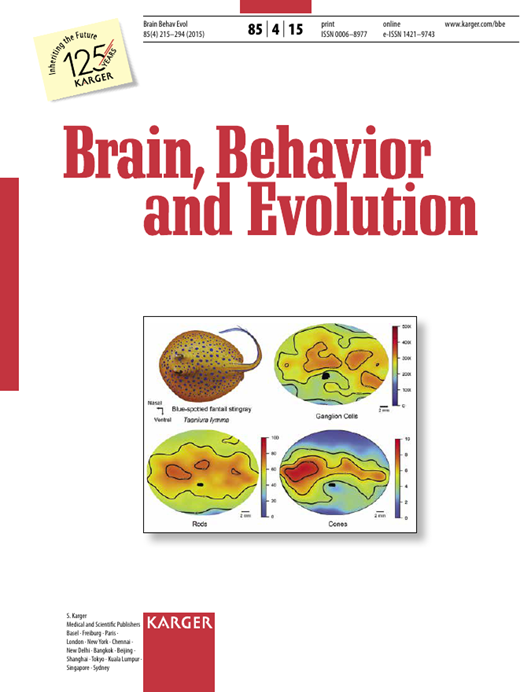 Brain Behavior and Evolution Cover Image for Volume 85, Issue 4