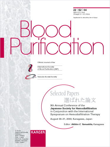 Blood Purification Cover Image for Volume 22, Issue Suppl. 2