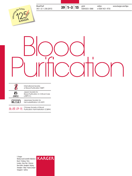 Blood Purification Cover Image for Volume 39, Issue 1-3