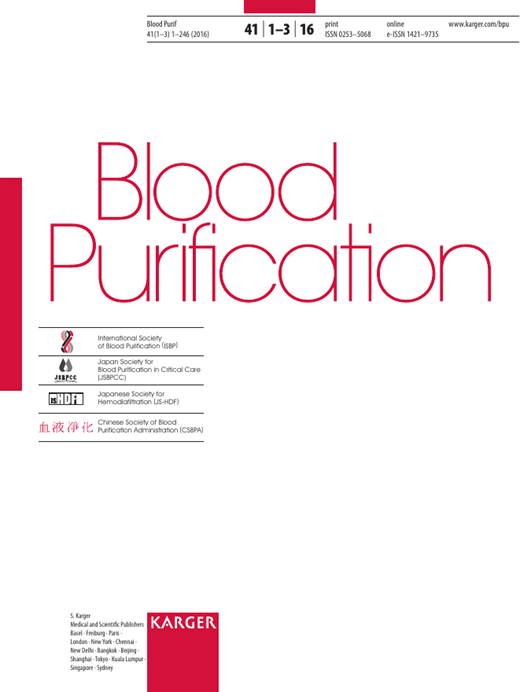 Blood Purification Cover Image for Volume 41, Issue 1-3