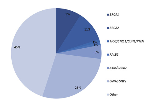 Fig. 2. Proportion of the familial component caused by known genetic factors. GWAS, genome-wide association study.